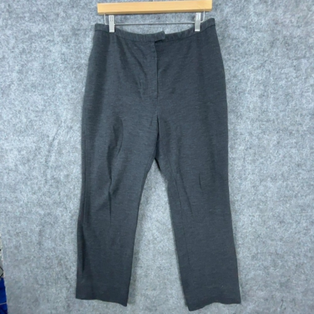 Rena Rowan Pants Womens 12 Heather Charcoal Gray Stretch High Rise Tapered Leg
